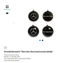 Mercedes-Benz karácsonyfa gömb(Mercedes-Benz kollekció)